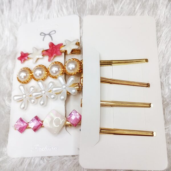 pack of 4 embelisshed korean hair pins flower
