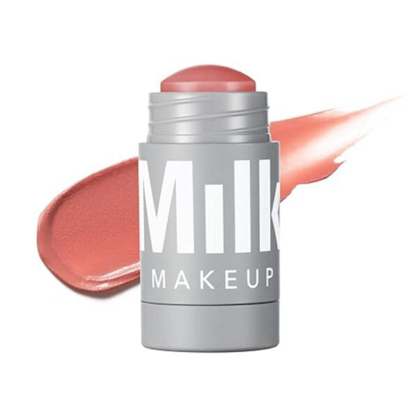 Milk Makeup Lip + Cheek Stick in 'Werk' shade, 6g full-size, featuring a sleek, translucent twist-up tube with minimalist branding
