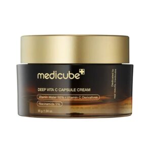 Medicube Deep Vita C Capsule Cream 55g in a sleek white jar with orange and silver accents
