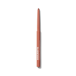 Morphe Soulmatte Filling Gel Lip Liner pencil close-up with matte black packaging

