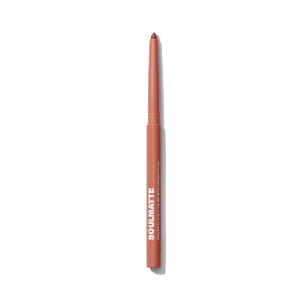 Morphe Soulmatte Filling Gel Lip Liner pencil close-up with matte black packaging