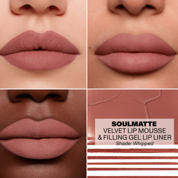 Model applying Morphe Soulmatte Lip Liner to define and fill lips with a soft matte finish