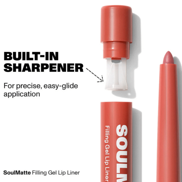 Model applying Morphe Soulmatte Lip Liner to define and fill lips with a soft matte finish