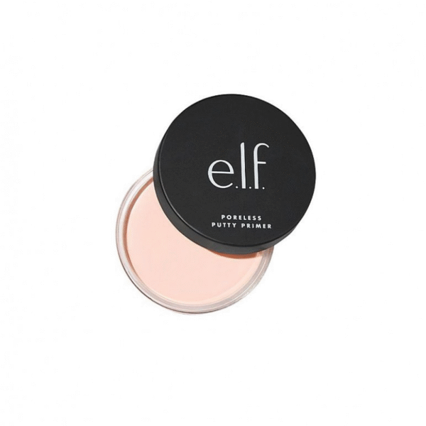 "Open jar of e.l.f. Poreless Putty Primer showing velvety texture"