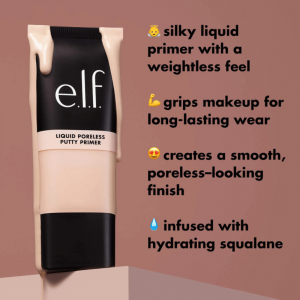 "e.l.f. lightweight liquid face primer with squalane for all skin types"