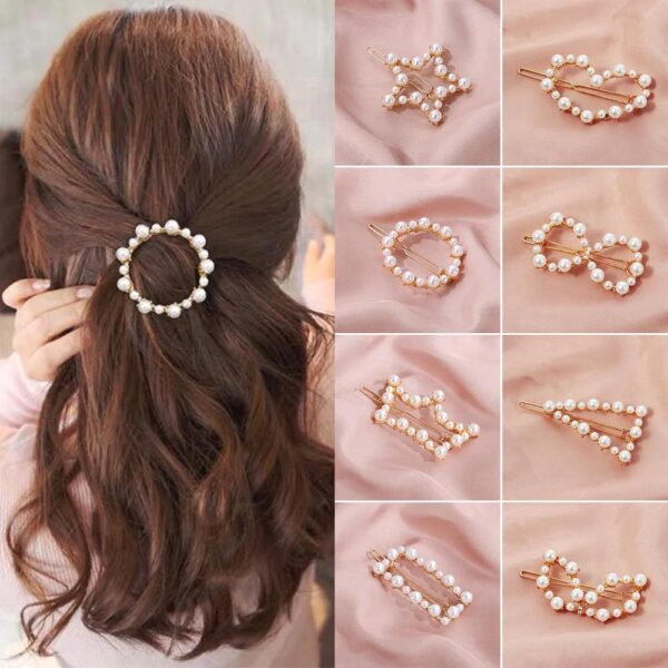 KOREAN STYLE PEARLS STUDDED GOLDEN HAIR PINS (pack of 2) - Let's Glamorize
