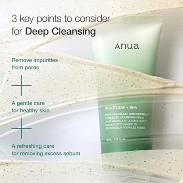 anua heartleaf quercetinol pore deep cleansing foam (150ml/5.07 fl.oz.)