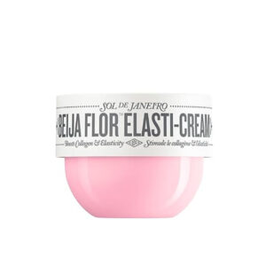 Sol de Janeiro Beija Flor Elasti-Cream Body Cream in a luxurious jar, designed to boost collagen, firm, and hydrate skin with rich cupuaçu butter and açaí oil.