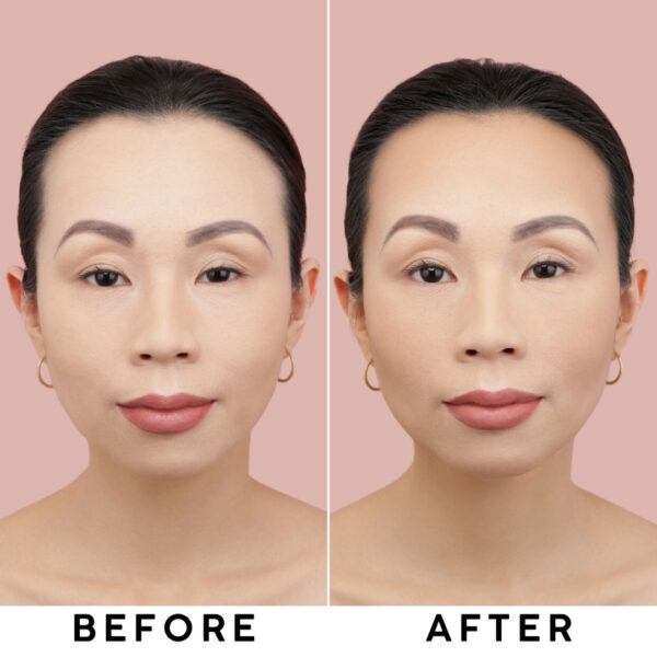 "Swatches of Huda Beauty Tantour Contour & Bronzer Cream shades on different skin tones."