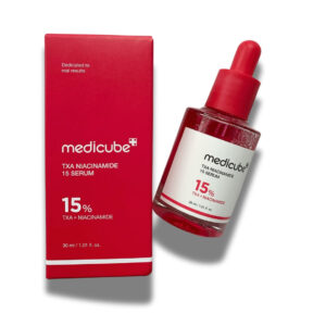 Medicube TXA Niacinamide serum dropper and packaging

