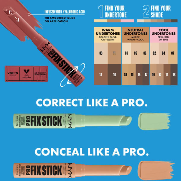 "NYX Pro Fix Stick Correcting Concealer – Full Coverage for Dark Spots & Redness"