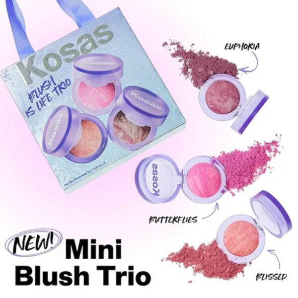 kosas mini blush is life mini blush | buildable, radiant cheek colors ( full set of three)