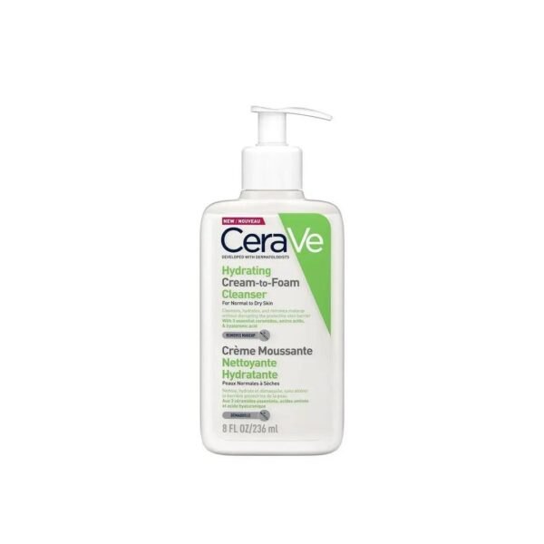 CERAVE Hydrating Cream-to-Foam Cleanser 8oz Let's Glamorize