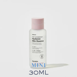 "Hanskin Hydrating Skin Essence – Achieve a dewy, radiant complexion with hyaluronic acid."
