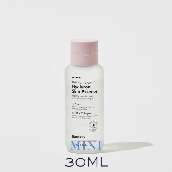 "Hanskin Hydrating Skin Essence – Achieve a dewy, radiant complexion with hyaluronic acid."