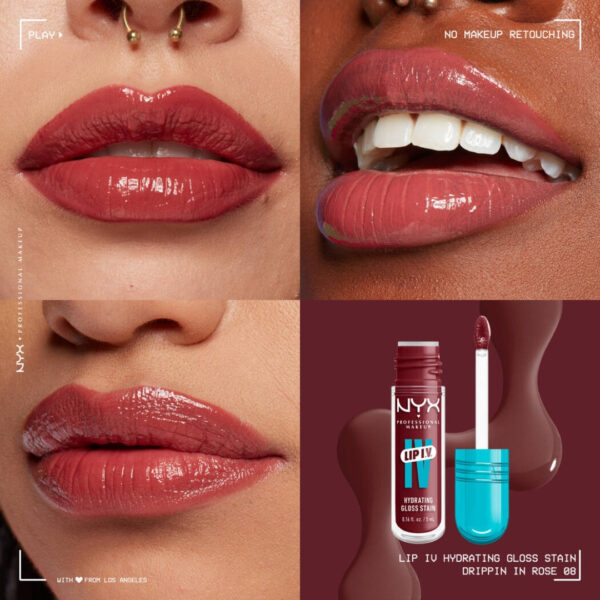 "NYX Lip I.V. Hydrating Lip Gloss Stain – High Shine & Moisturizing Formula"