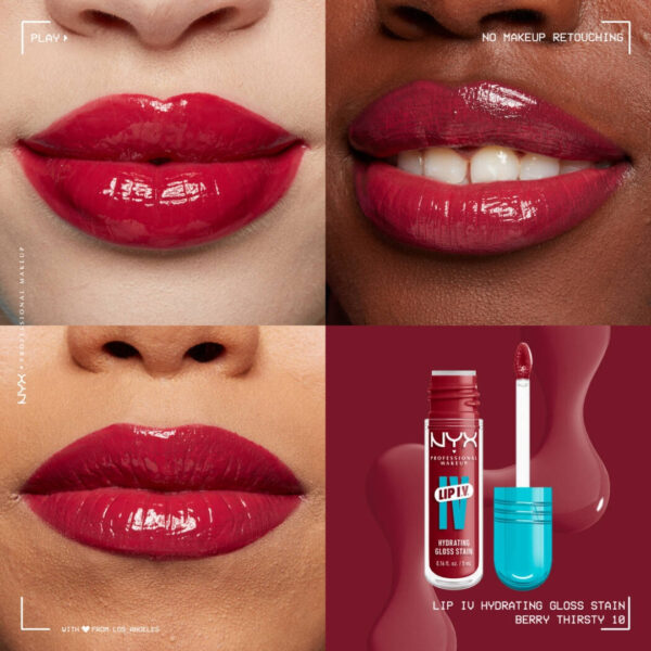 "NYX Lip I.V. Hydrating Lip Gloss Stain – High Shine & Moisturizing Formula"