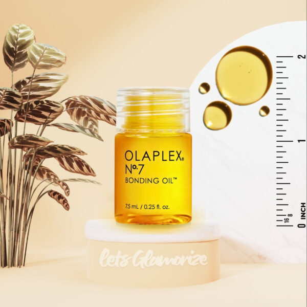 "Olaplex No. 7 Bonding Oil 7.5mL for repairing and strengthening hair bonds."