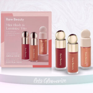 "Rare Beauty Mini Blush & Luminize Trio for dewy, glowing skin in Pakistan."
