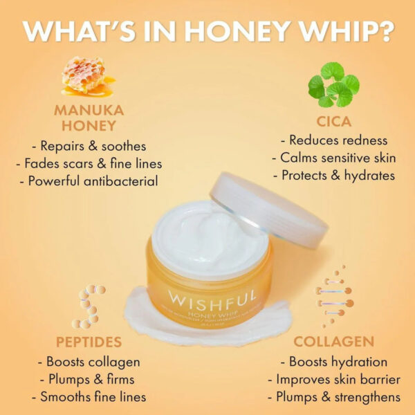 huda beauty wishful honey whip peptide moisturizer