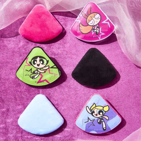 "3pcs Cartoon Makeup Puff Set – Powerpuff Girls Design"