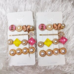 Pack of 4 Embelisshed korean hair pins butterfly