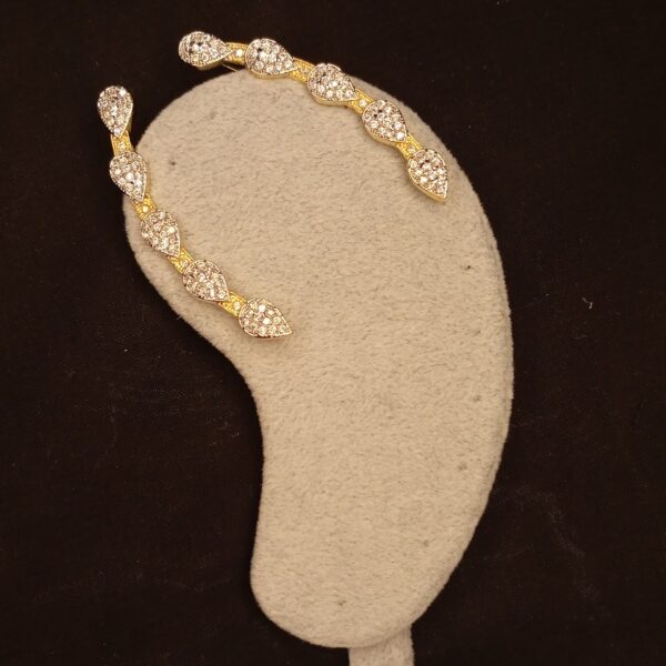 Golden leaves earcuffs - Image 2