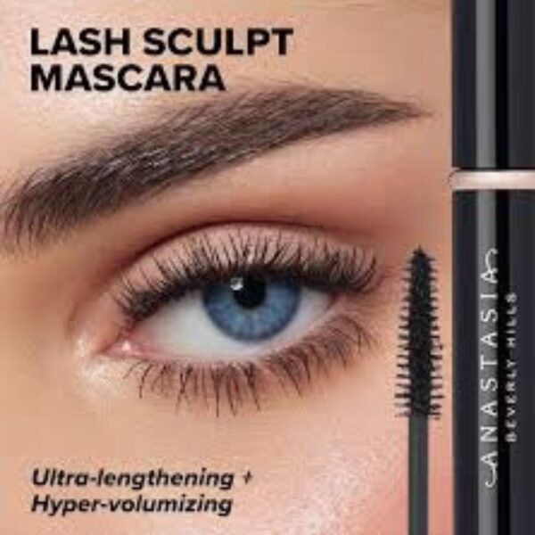 Jet-black formula swatch of ABH Lash Sculpt Mascara on paper
