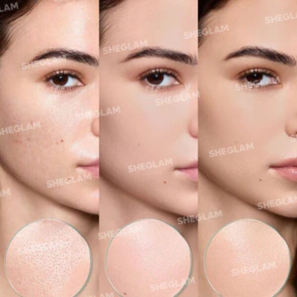 Before and After Using SHEGLAM Pore No More Primer