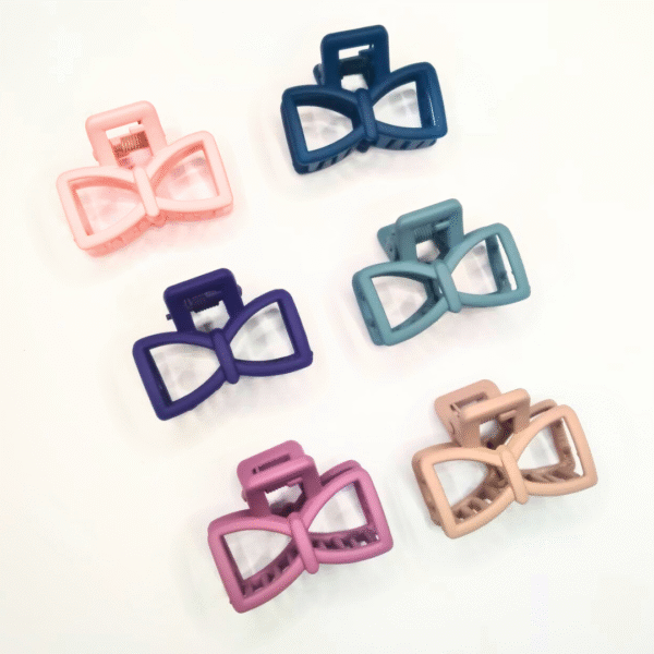 6 PCS MULTI COLOUR MINI BOW CLAWS PACK - Image 2