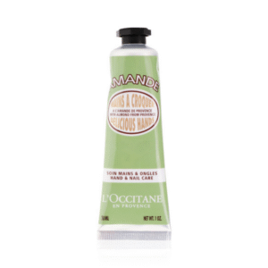 L'Occitane Amande Delicious Hands 10ml almond hand cream in beige and green tube