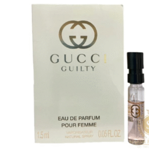 "Gucci Guilty Intense Pour Femme travel-size perfume vial with branded packaging"

