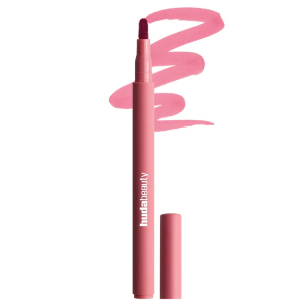 "Huda Beauty Lip Contour Lip Stain tube with applicator – 12-hour wear"