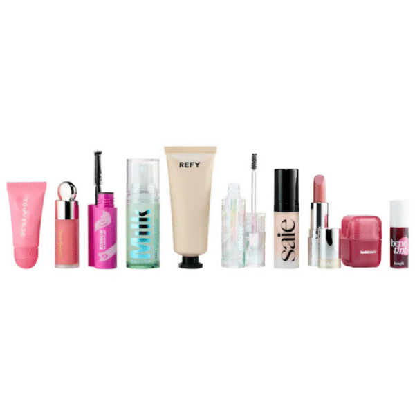 "Limited edition Gleamy Dreamy makeup set from Sephora Favorites featuring glowing skin essentials"