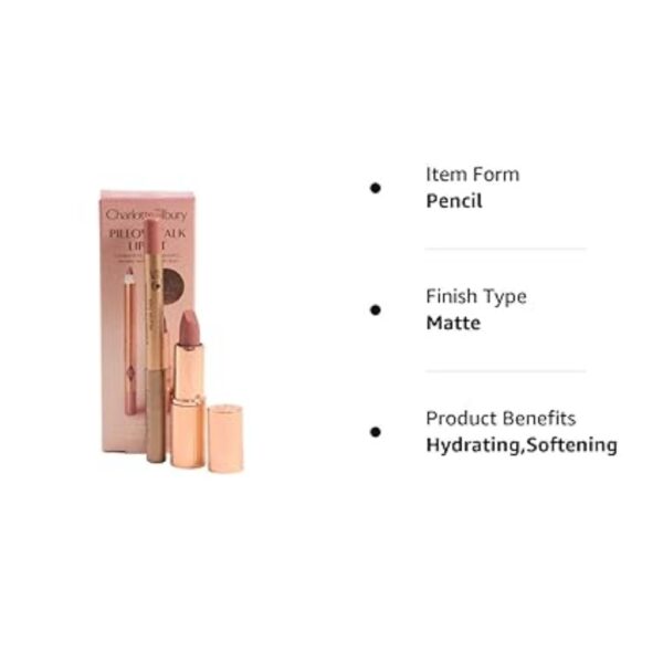 Charlotte Tilbury Pillow Talk Mini Matte Revolution Lipstick and Lip Cheat Lip Liner Mini Travel Size Duo Set - Image 4