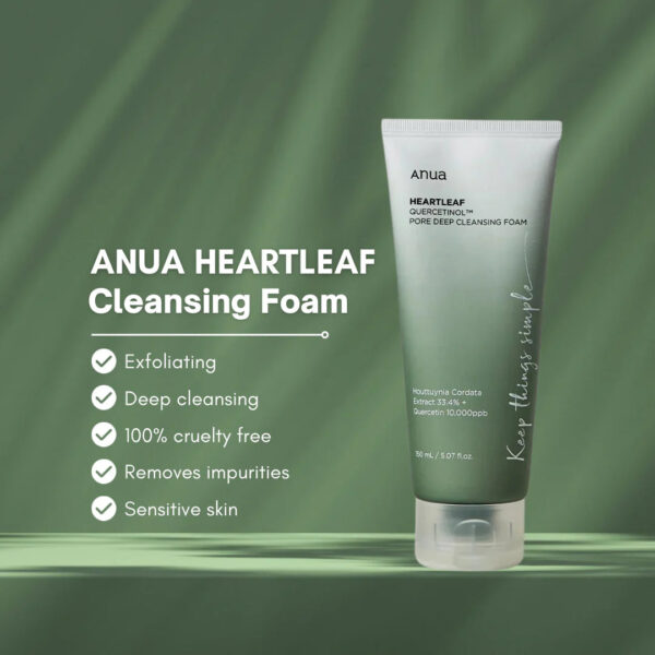 ANUA- Heartleaf Quercetinol Pore Deep Cleansing Foam (150ml/5.07 fl.oz.) - Image 2