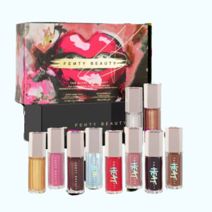 "FENTY BEAUTY by Rihanna Gloss Bomb Vault 10-Piece Lip Luminizer Set with universal shades."
