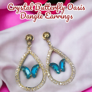 Crystal Butterfly Oasis Dangle Earrings