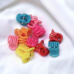 FLOWER PRINT MULTI COLOURED MINI HAIR CATCHER (pack of 10)