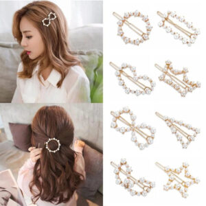 KOREAN STYLE PEARLS STUDDED GOLDEN HAIR PINS (pack of 2) - Let's Glamorize