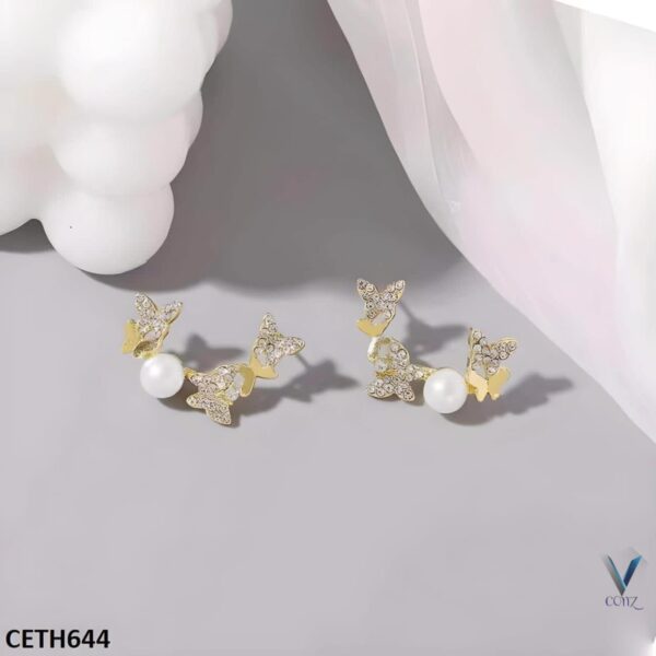 Butterfly with pearl hoop - Image 4
