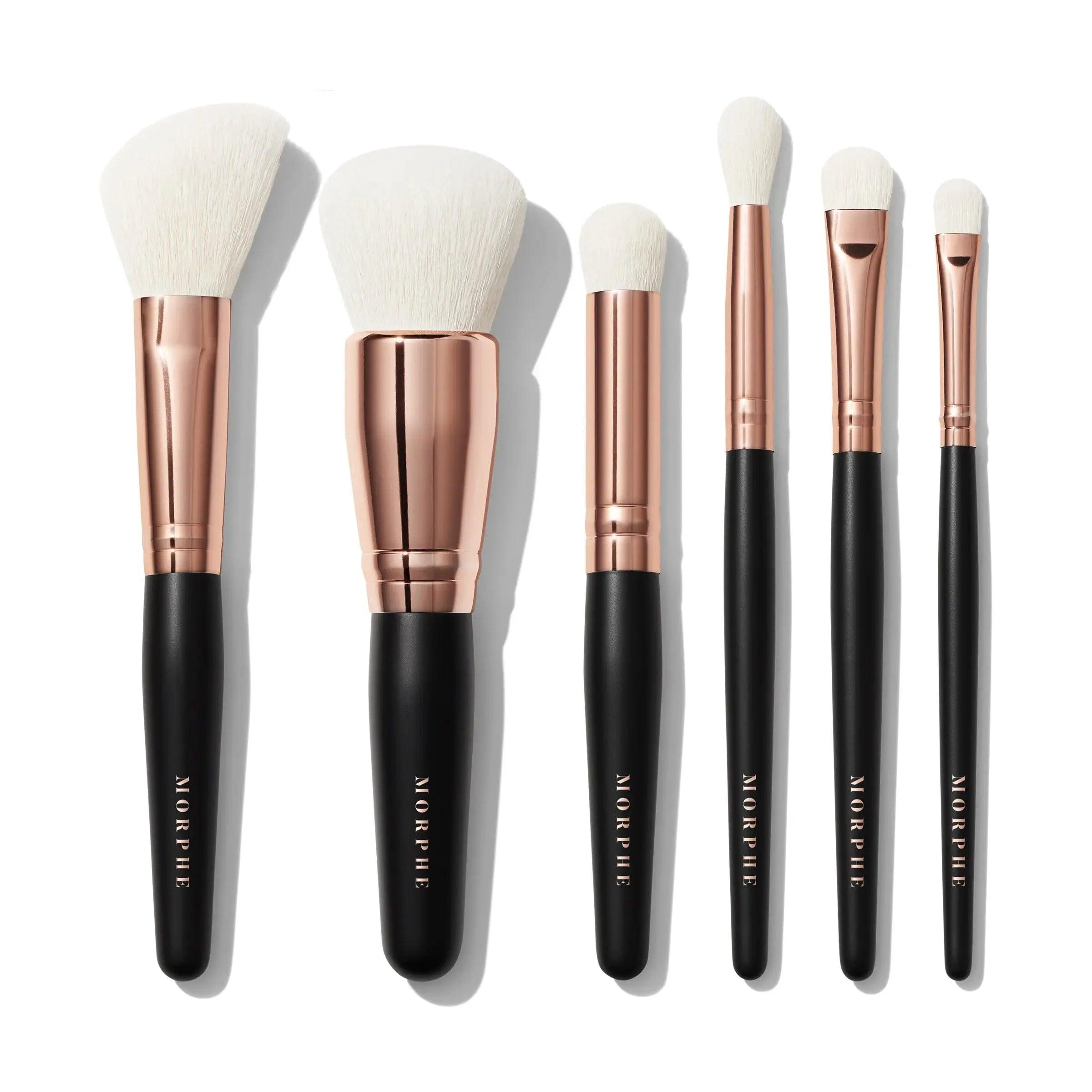 Morphe rose away 6 pieces face and eye brushes travel set Let's Glamorize