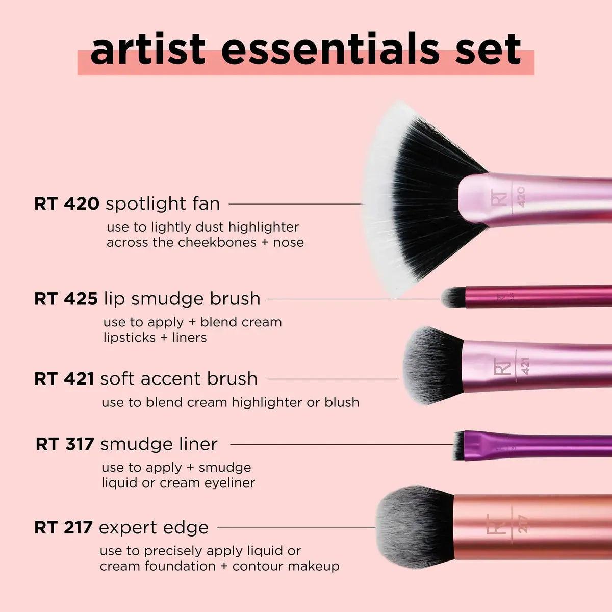 Real Techniques Artist Essentials Makeup Brush Set Let's Glamorize