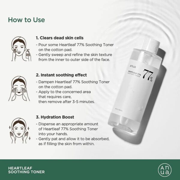 Anua - Heartleaf 77 Soothing Toner 40ML (MINI) - Image 3