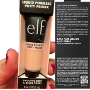 "e.l.f. Cosmetics Poreless Putty Primer in liquid form – Perfect for all skin types."
