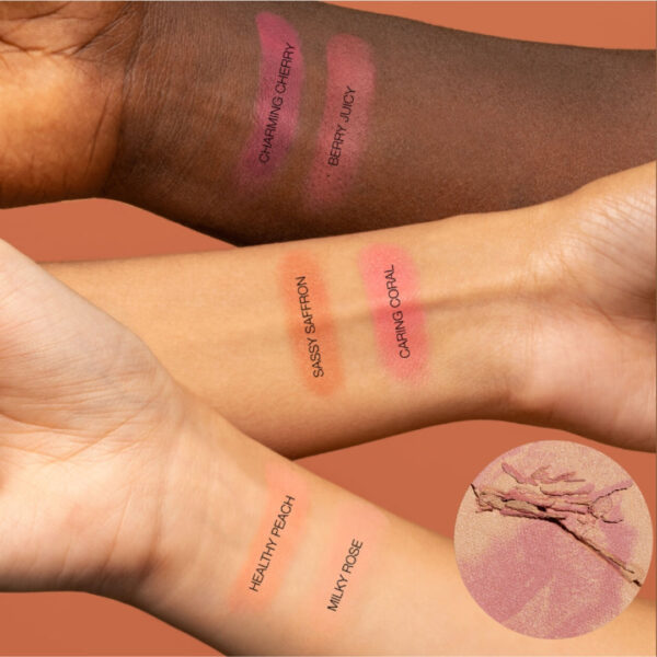 "Huda Beauty GloWish Cheeky Vegan Blush Powder in Milky Rose 05, perfect for a radiant glow."
