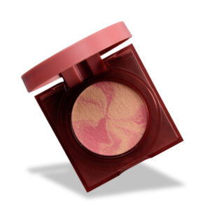 "Huda Beauty GloWish Vegan Blush Powder with buildable, long-lasting color in soft pink."