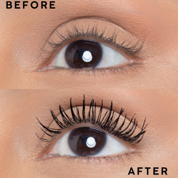 "Huda Beauty Legit Lashes Mascara 2-in-1 in Extreme Black - Dual-ended volumizing and lengthening mascara for bold, dramatic lashes."