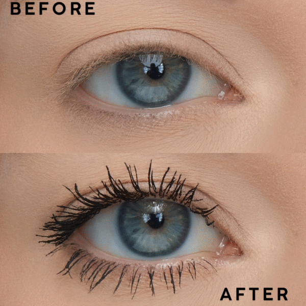 "Huda Beauty Legit Lashes Mascara 2-in-1 in Extreme Black - Dual-ended volumizing and lengthening mascara for bold, dramatic lashes."