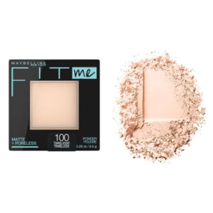"Long-lasting, buildable coverage Maybelline Fit Me® Powder in compact packaging."
